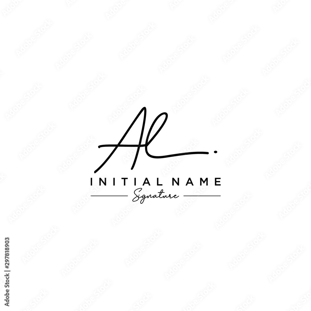 Letter AL Signature Logo Template Vector Letter AL Signature Logo Template Vector