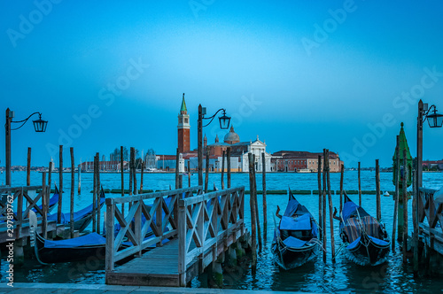 San Giorgio Maggiore island across from San Marco square in Venice, Italy. Venice is situated across a group of 117 small islands that are separated by canals and linked by bridges.