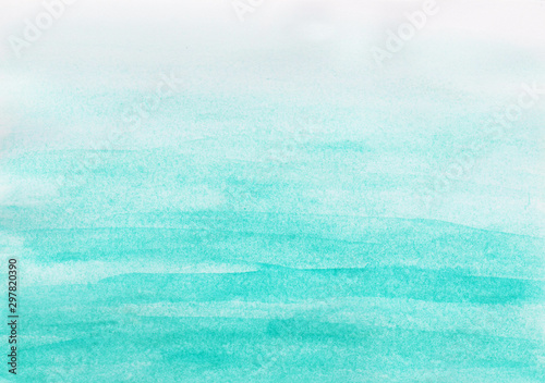 Fototapeta Naklejka Na Ścianę i Meble -  Abstract blue sky watercolor on white background.The color splashing in the paper.It is a hand drawn.