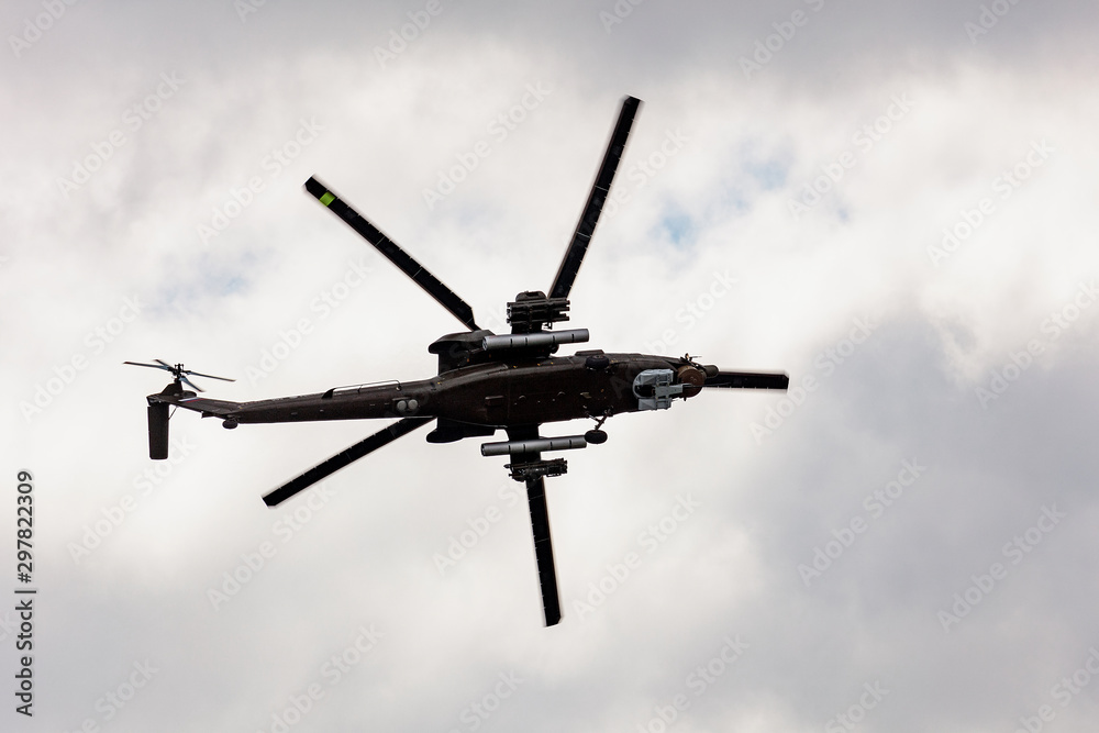 Mi-28 UB attack helicopter performing demonstration flight. Mil 28 (NATO reporting name 