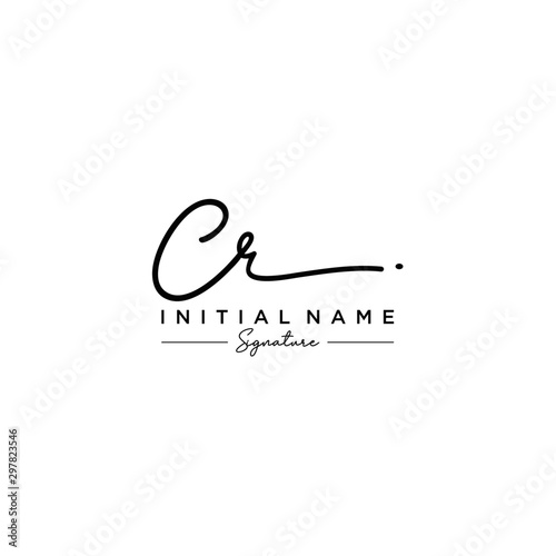 Letter CR Signature Logo Template Vector