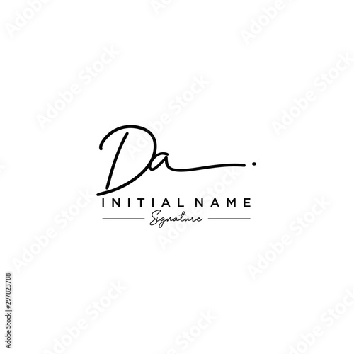 Letter DA Signature Logo Template Vector