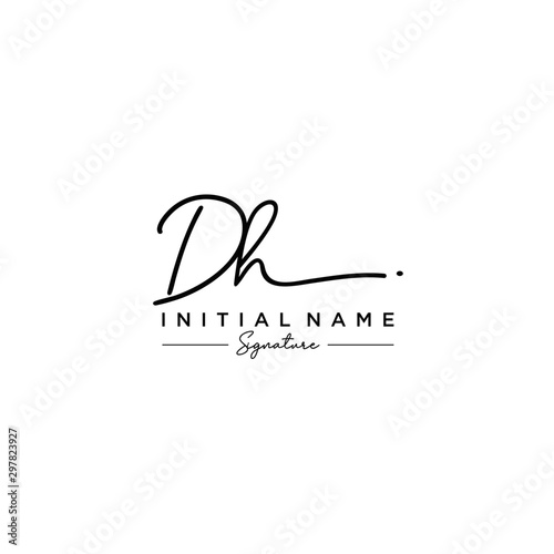 Letter DH Signature Logo Template Vector