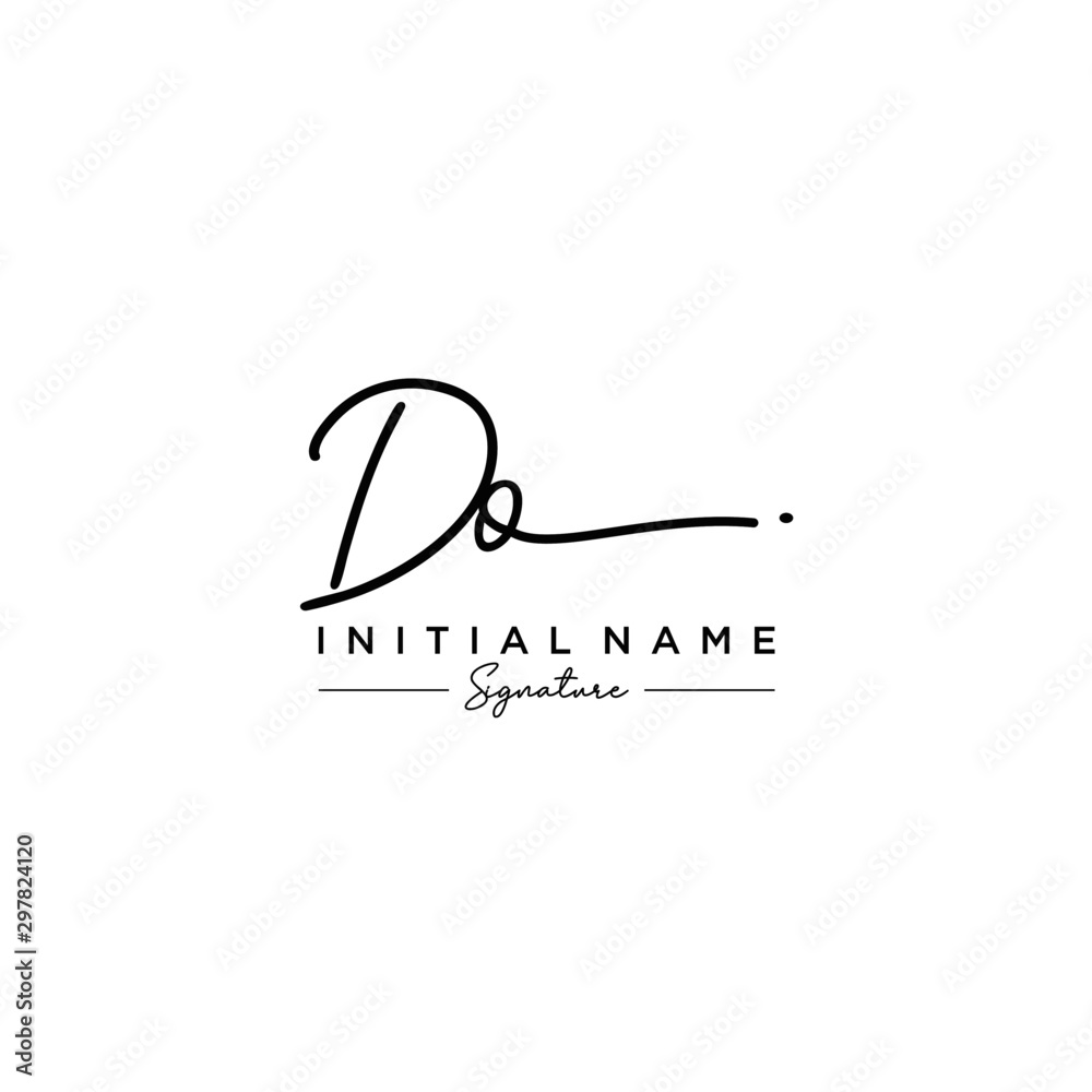 Naklejka premium Letter DO Signature Logo Template Vector