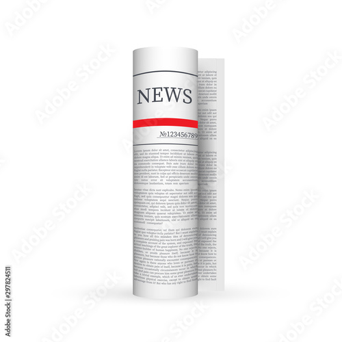 Vector mock up of a blank daily newspaper. Fully editable whole newspaper in clipping mask. Vector stock illustration,