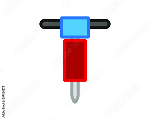 simple vector icon with electric hammer shape