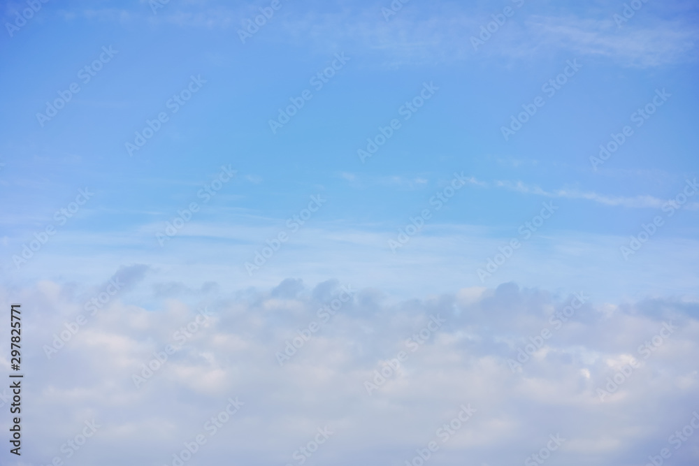 Blue sky with beautiful clouds background texture