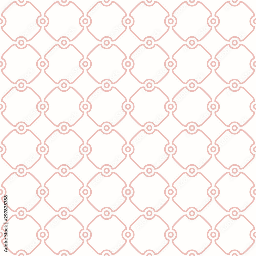 Fototapeta premium Seamless vector ornament in arabian style. Geometric abstract pink background. Pattern for wallpapers and backgrounds