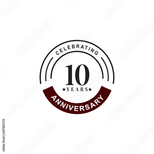 10th year celebrating anniversary emblem logo design template