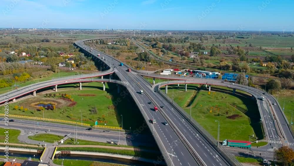 Aerial view of the highway viaduct in Gdansk, Poland Aerial view of the highway viaduct in Gdansk, Poland