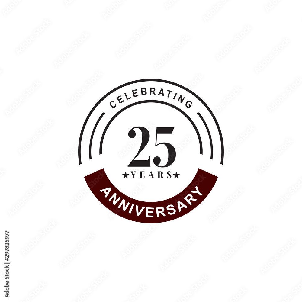 Fototapeta premium 25th year celebrating anniversary emblem logo design template