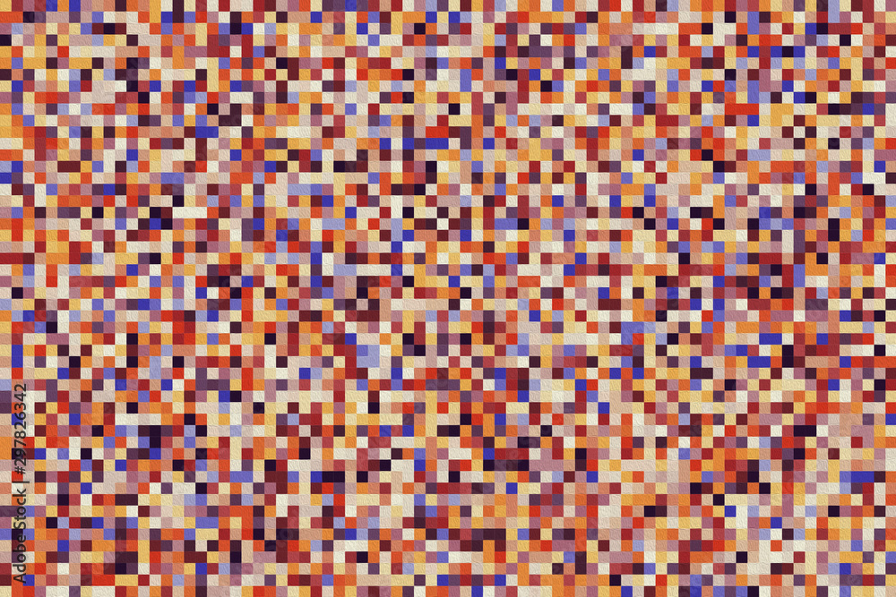 Fototapeta premium Abstract geometric pattern. Multicolor Figures. Texture for print and Banner. Oil paint on canvas style