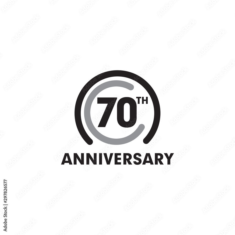 70th year celebrating anniversary emblem logo design template