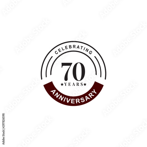 70th year celebrating anniversary emblem logo design template