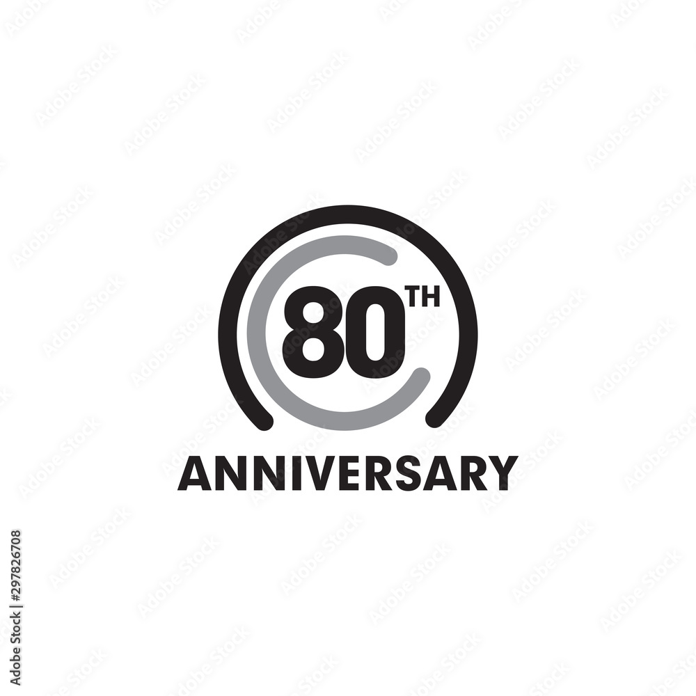 80th year celebrating anniversary emblem logo design template
