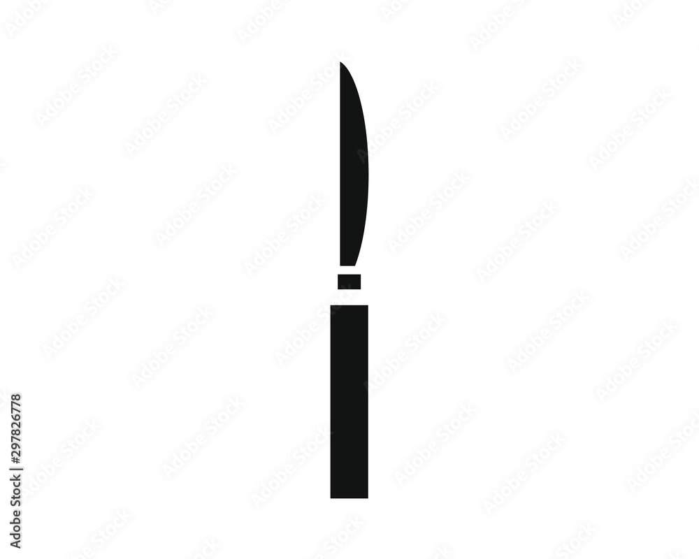 simple, knife shaped vector icon