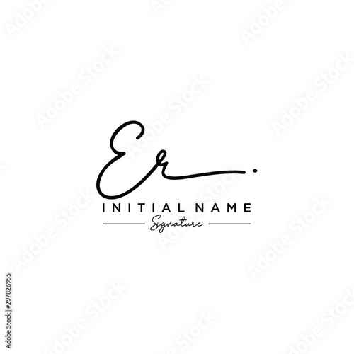 Photos Letter ER Signature Logo Template Vector