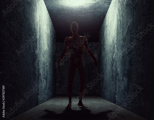 Fotografie Creature from another planet, weird creature or zombie, 3d rendering