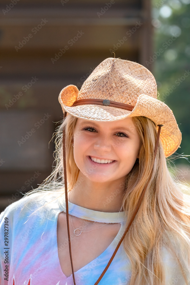 Blonde Teenager in Hat