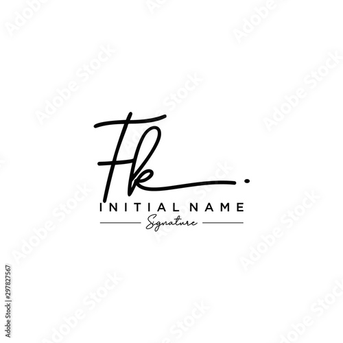 Letter FK Signature Logo Template Vector