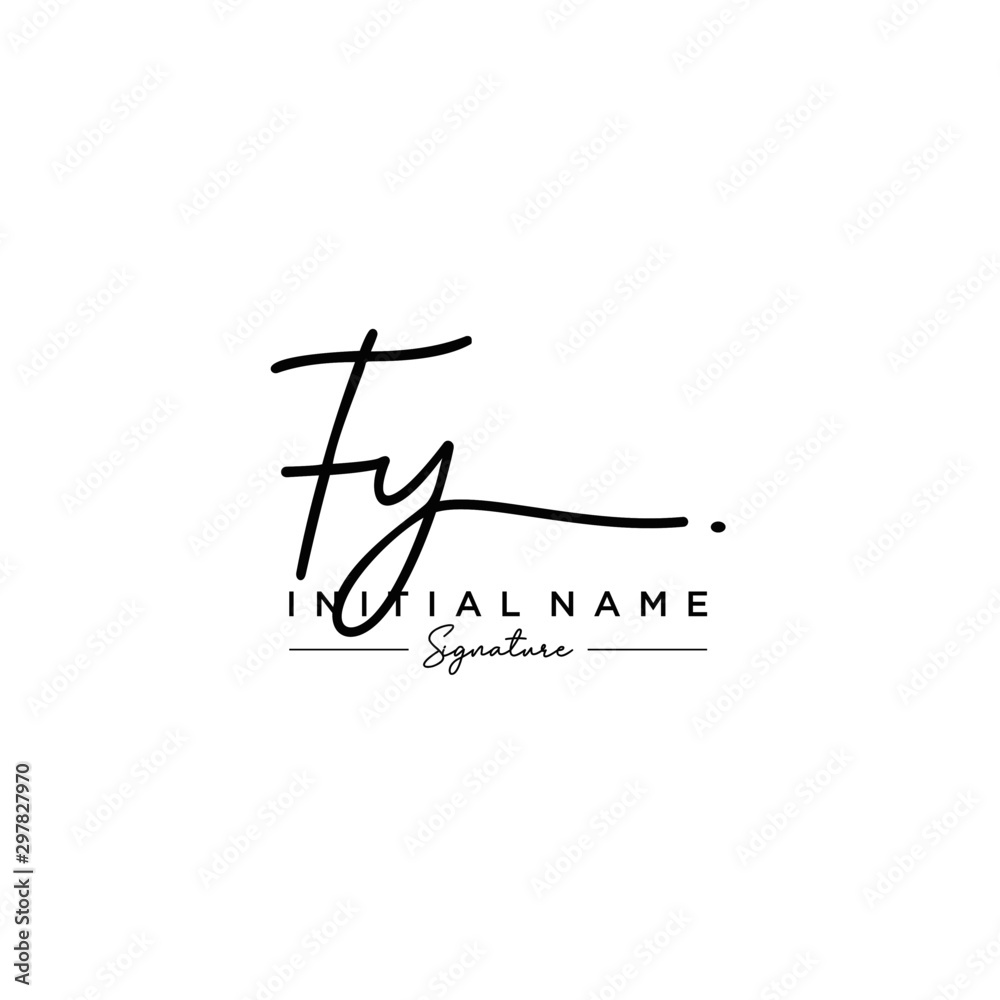 Obraz premium Letter FY Signature Logo Template Vector