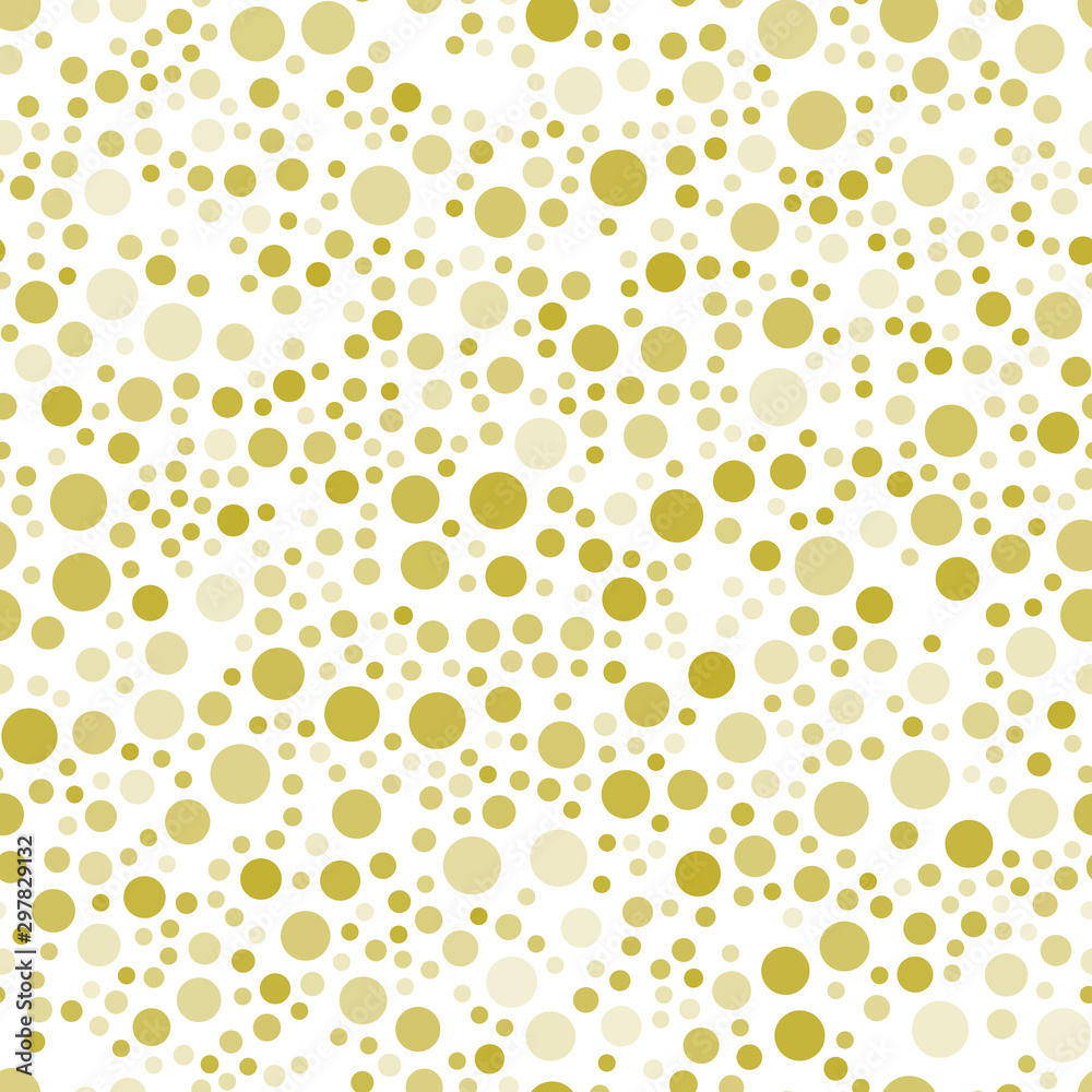 Vector seamless geometric pattern of circles on white.