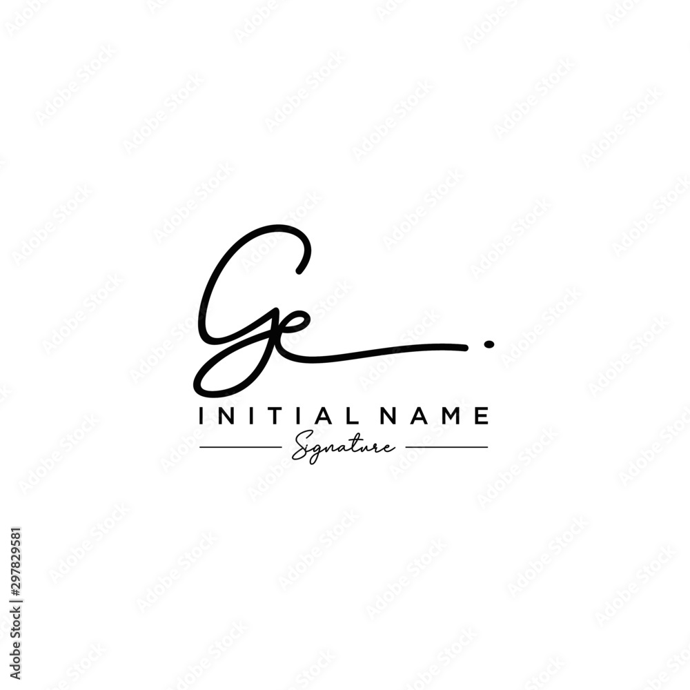 Letter GE Signature Logo Template Vector Letter GE Signature Logo Template Vector