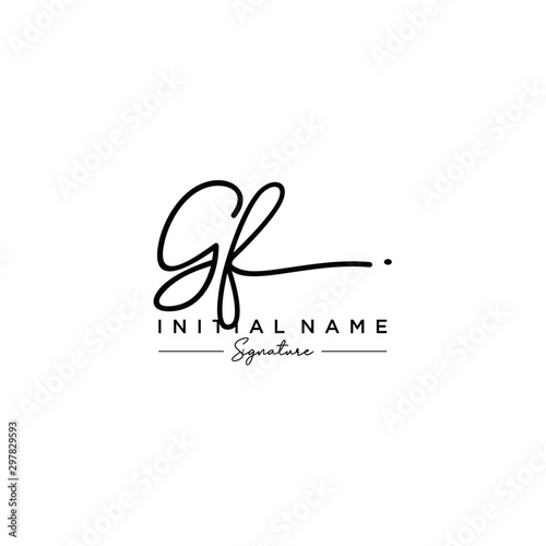 Letter GF Signature Logo Template Vector
