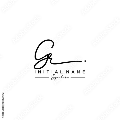 Letter GR Signature Logo Template Vector