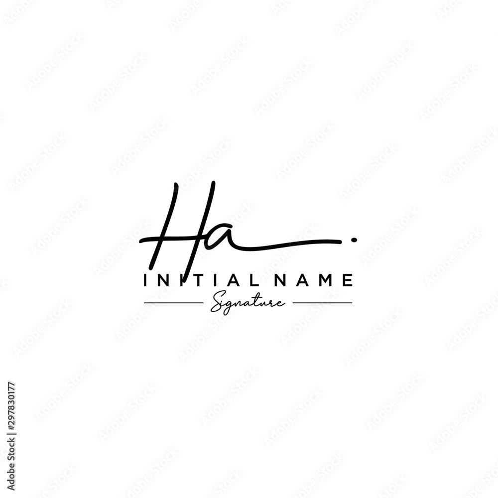 Letter HA Signature Logo Template Vector Letter HA Signature Logo Template Vector