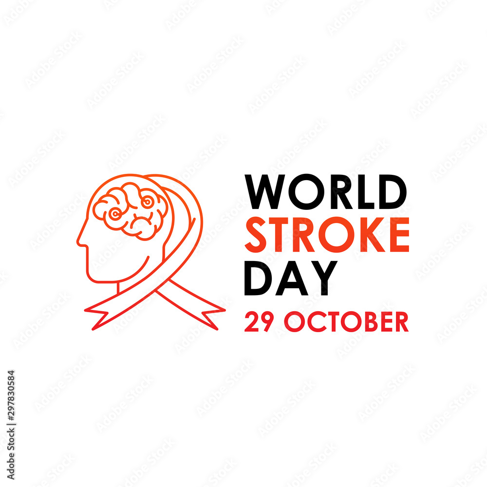 World Stroke Day Vector logo poster illustration of World Stroke Day on October 29th. Health