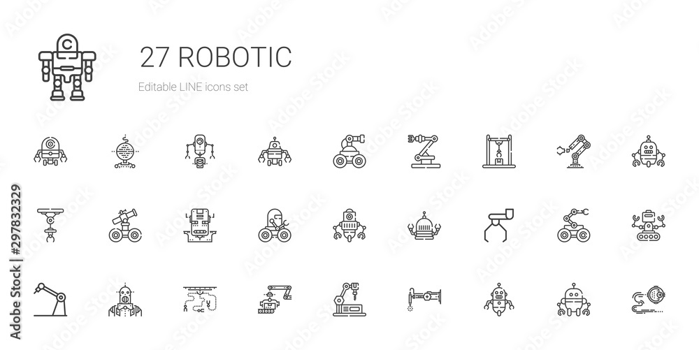 robotic icons set robotic icons set
