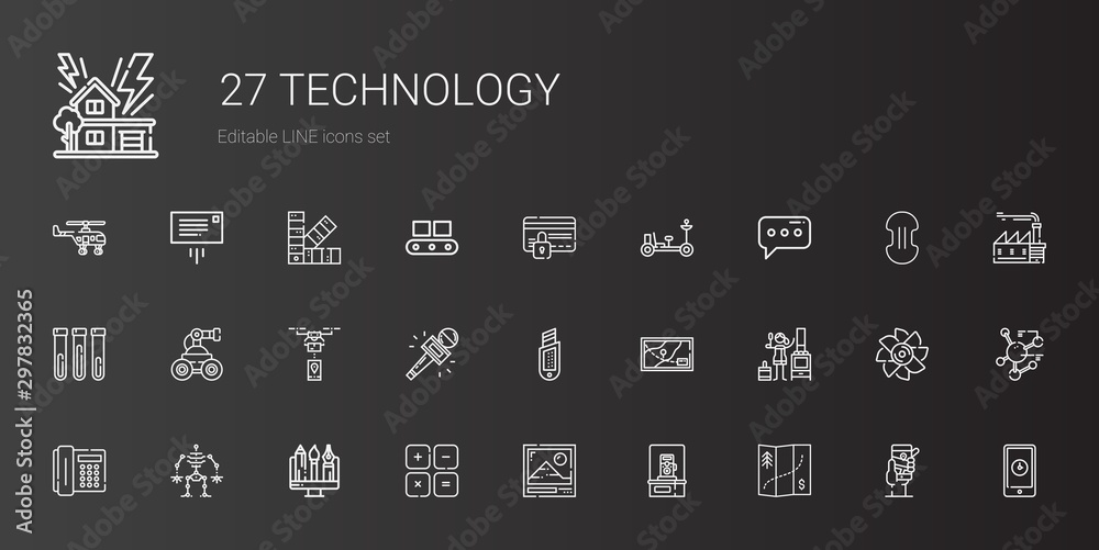 technology icons set technology icons set