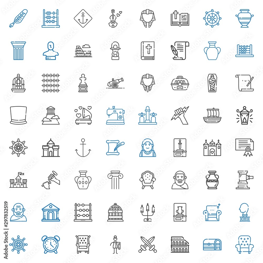 antique icons set antique icons set