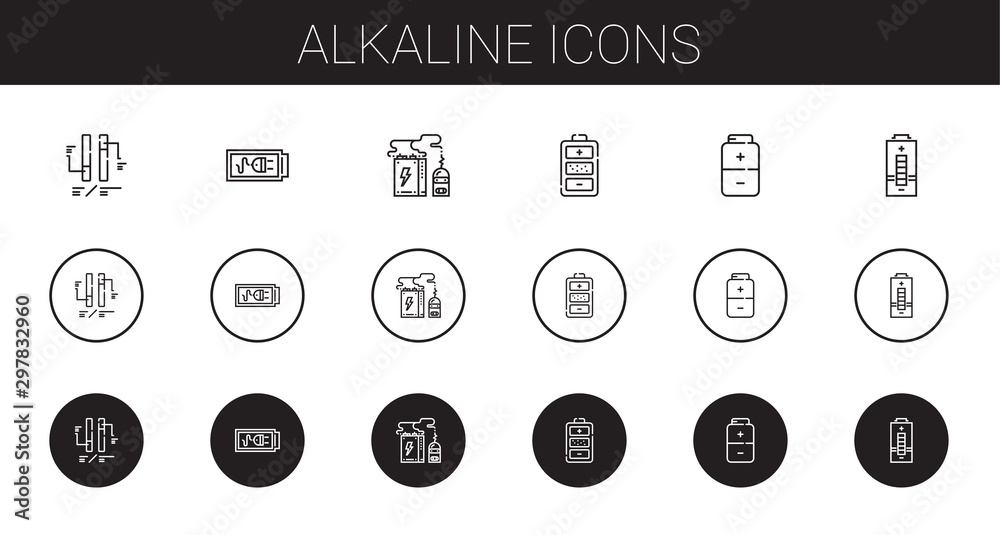 alkaline icons set alkaline icons set