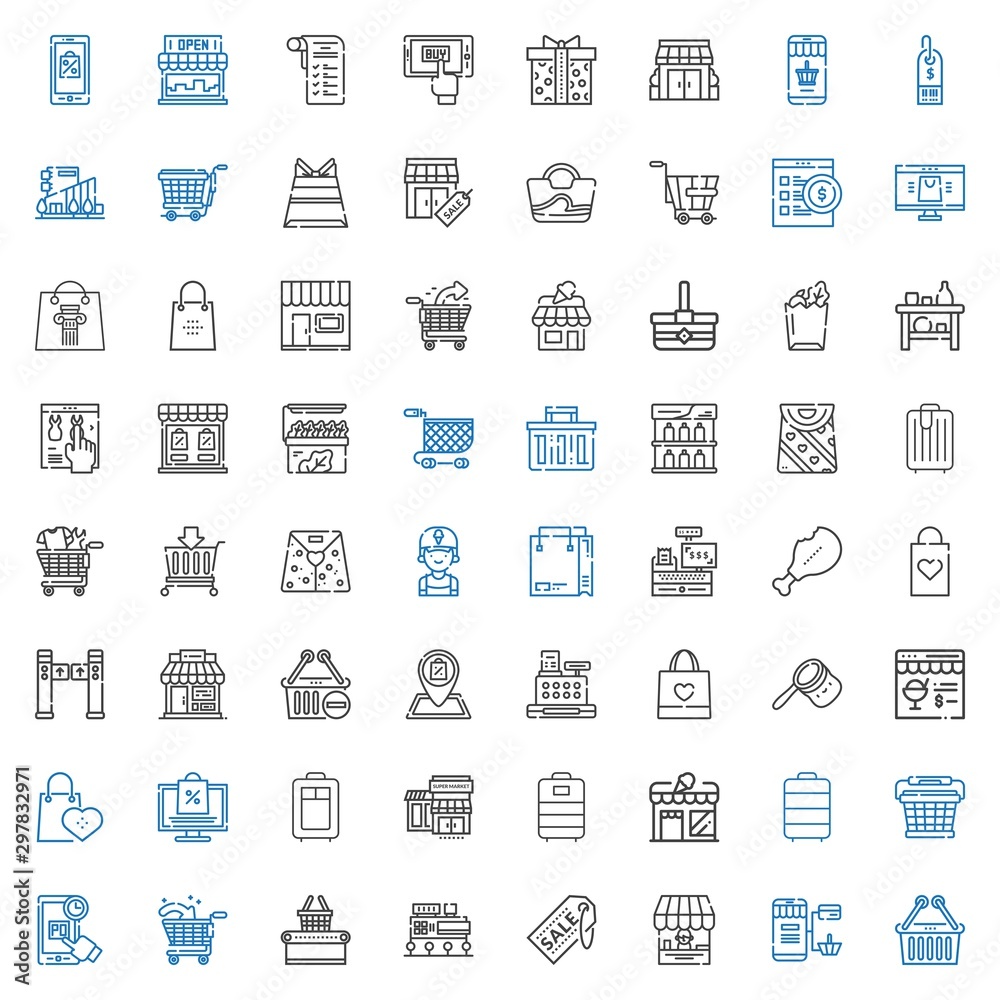supermarket icons set supermarket icons set