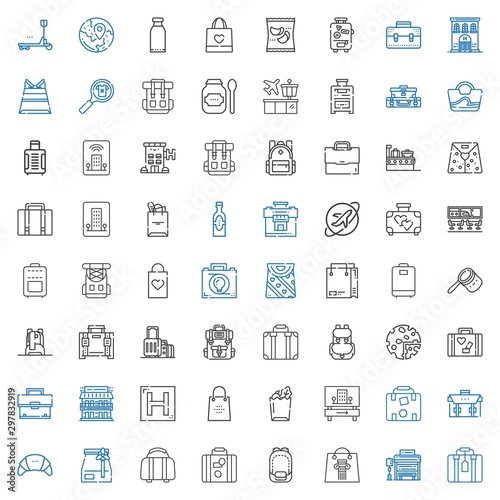 luggage icons set