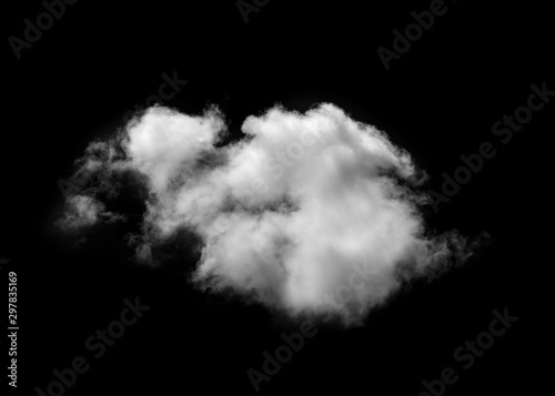 white clouds isolated on black background