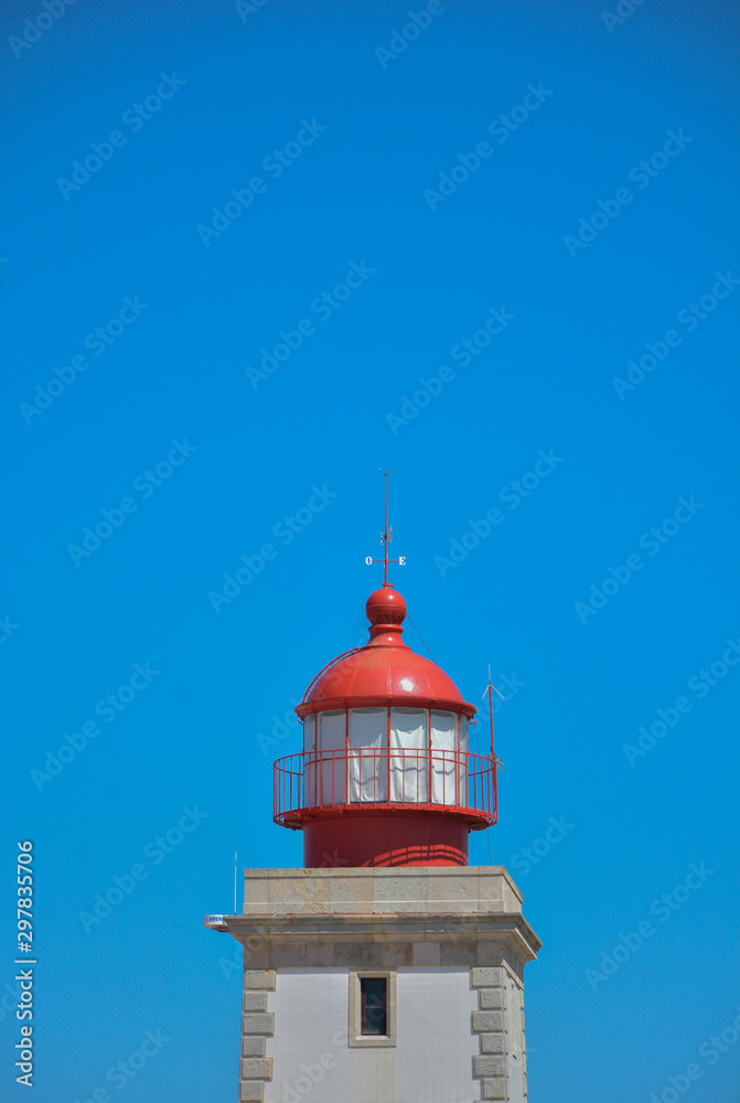 Lighthouse on the Atlantic sea in Portugal