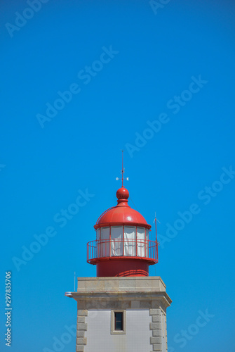 Lighthouse on the Atlantic sea in Portugal