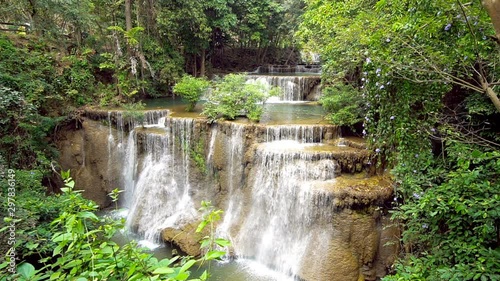 Huay Mae Kamin waterfall in Erawan national park, Kanchanaburi, Thailand