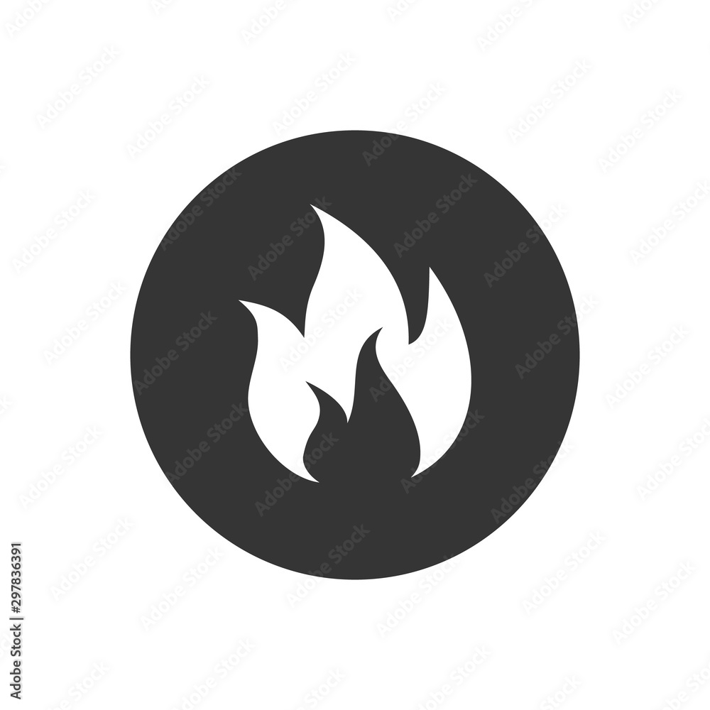 Flame icon on white. vector illustration flat Flame icon on white. vector illustration flat