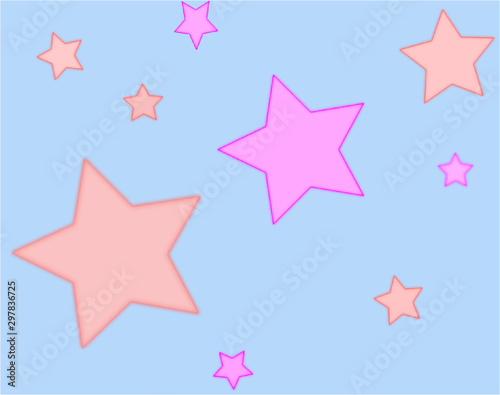 Pink and purple stars vector