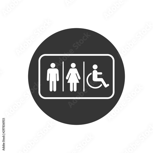 Lavatory Icon. Rest Room Signage. Toilet Symbol Logo Template.