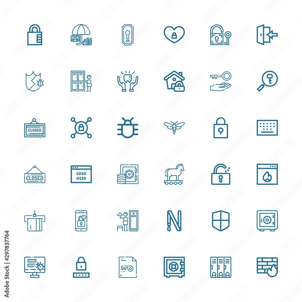 Editable 36 password icons for web and mobile