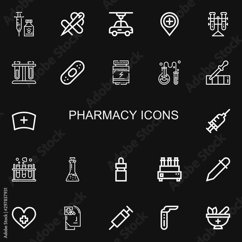 Editable 22 pharmacy icons for web and mobile