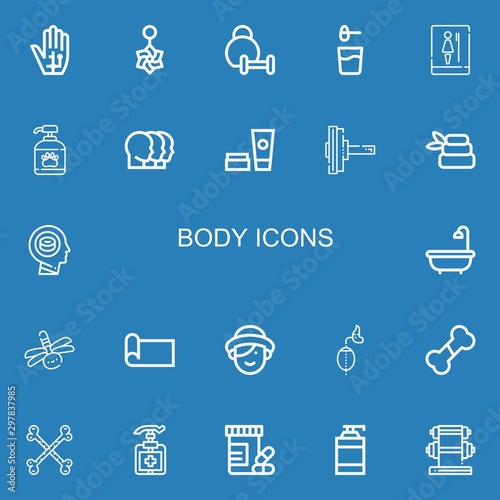Editable 22 body icons for web and mobile
