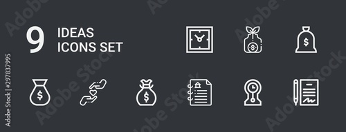 Editable 9 ideas icons for web and mobile