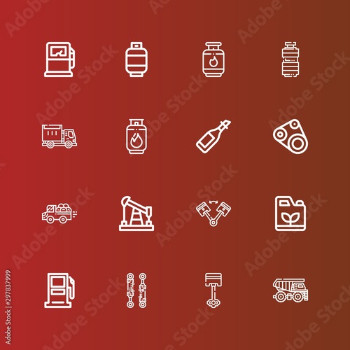 Editable 16 diesel icons for web and mobile