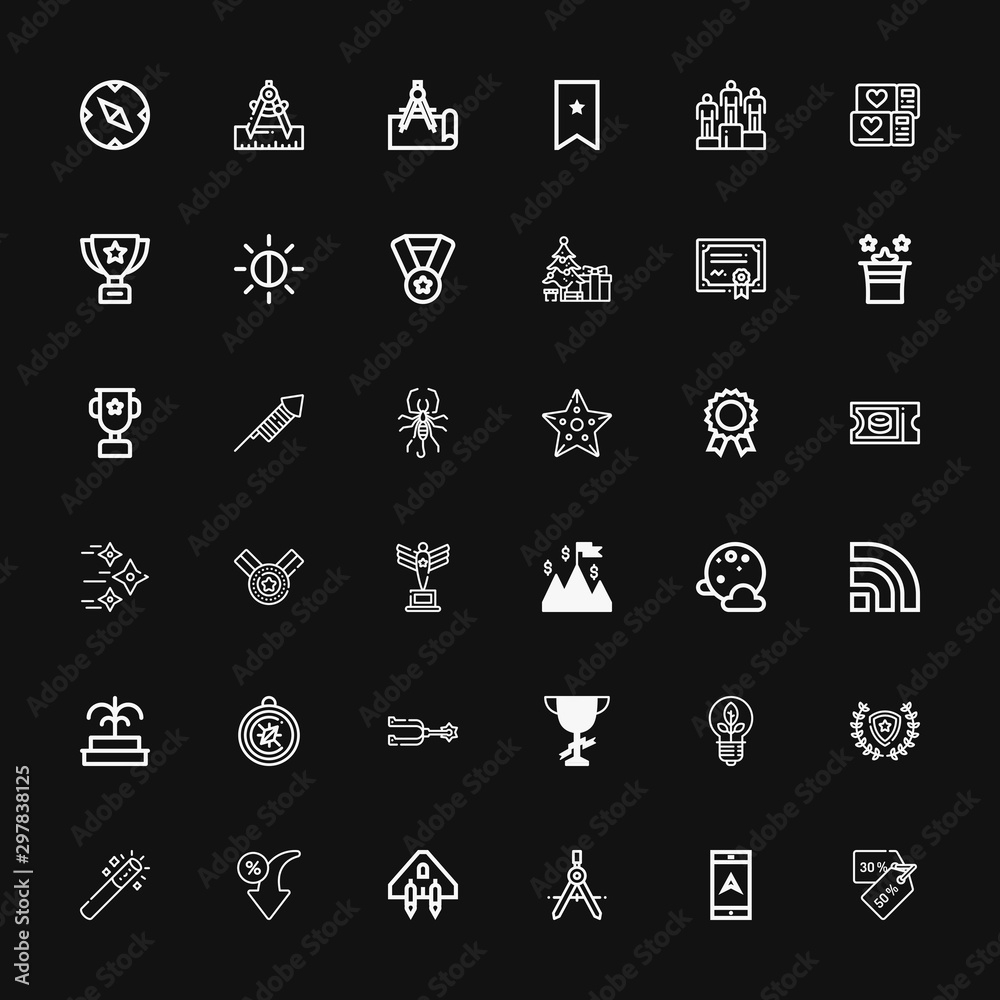 Editable 36 star icons for web and mobile